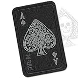 M-Tac Ás De Espadas Bordado Cartão Da Morte - Patch De Moral Tático Para Equipamento Militar - Adesivos De Gancho E Laço De Combate Do Exército -Preto-