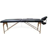 Maca Dobrável Madeira 250kg Estética Massagem Portátil Cor Preto   Gold   Modelo Luxo 1 80x70cm