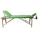 Maca Dobrável Madeira 250kg Estética Massagem Portátil Cor Verde Gold Modelo 3 Seções 1 80x60cm