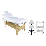 Maca Massagem Bali Spa Reclinavel Carrinho Mocho Giratório