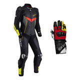 Macacão 1 Peça Luva Texx Pista Conjunto Para Motociclista