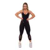 Macacao Academia Preto Trincks Fitness Tela Fuso