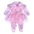 Macacão Bebê Menina Com Vestido Sobreposto Tule Rosa Bebê