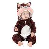 Macacão Bebê Pijama Esquilo Fantasia Roupa Infantil Inverno