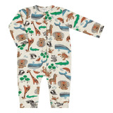 Macacão Bebê Suedine 100 Algodão Bichinhos Safari Up Baby