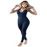 Macacão Bojo Fitness Fit Longo Feminino Academia Cruzado Costas P Preto 