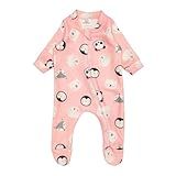 Macacão Boucle Bebê Inverno Peluciado Com Zíper Quentinho -Padrão- Pinguim Rosa- M-Sem Pé--