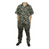 Macacão Brim Camuflado Caça Pesca Militar Exercito