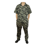 Macacão Brim Camuflado Caça Pesca Trabalho