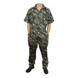 Macacão Camuflado Pesca caça Brim Profissional Manga Curta