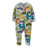 Macacão Carters Bebe Menino Ziper Pijama Enxoval Inverno