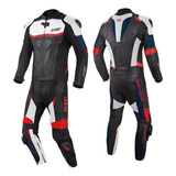 Macacão Couro Moto X11 Speed 2 Tricolor Azul Gg