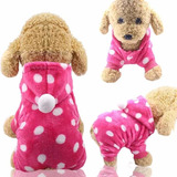 Macacão De Inverno Bolinhas Para Pets Cães D Plush Quentinho