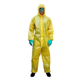 Macacão De Segurança Capuz Amarelo Proteção Química Pintor