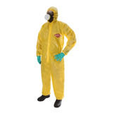 Macacão De Segurança Proteção Química C Capuz Amarelo Epi