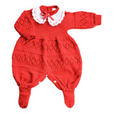 Macacão De Tricô Para Bebe Bordado Luxo Menino E Menina