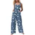 Macacão Feminino Com Estampa Casual, Calças E Bolso Com Botã