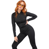 Macacão Feminino P natação Manga Longa Calça E Zipper Suplex