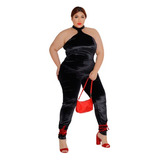 Macacão Feminino Plus Size De Veludo