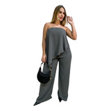 Macacao Feminino Social Pantalona