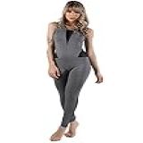 Macacão Fitness Telinha Longo Feminino Sem Bojo Tela M Cinza