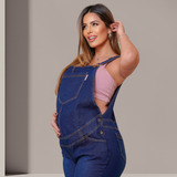 Macacão Gestante Longo Jeans Premium Amamentação Gravida