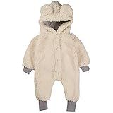 Macacão Infantil Bebê Pelúcia Ursinho Branco M 6 9 M
