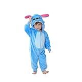 Macacão Infantil Zul Pijama Fantasia Flanelado Super Fofo - Tamanhos 3- 4- 5- 6- 7- 8- 9 E 10 Anos