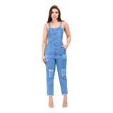 Macacão Jeans Feminino Jardineira Jeans Feminina Lançamento Calça Pronta Entrega Moda Modinha Instagram