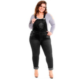 Macacao Jeans Plus Size