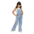 Macacão Jeans Wide Leg Feminino Infantil Juvenil Promoção