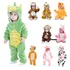 Macacão Kigurumi Inverno Bebê Fantasia Vaca Dinossauro