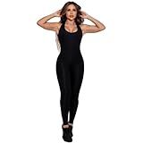 Macacão Longo Feminino Costas Aberta Fitness -PRETO- P 36-38-