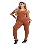 Macacão Longo Feminino Suplex Fitness Academia Poliamida Mvb Modas