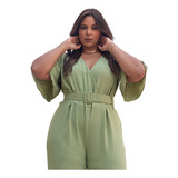 Macacao Pantalona Plus Size