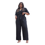 Macacao Pantalona Plus Size