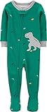 Macacão Pijama Carter S Algodão Dinossauro Verde Menino Com Zíper E Pezinho 2 Anos 