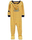 Macacão Pijama Carter's Algodão Escavadeira Amarelo Bebê Menino Com Zíper E Pezinho (12m)