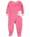 Macacão Pijama Fleece Carter's Ursinho Pink Menina Com Pezinho Plush (12m)