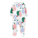 Macacão Pijama Infantil Crianças Fleece Menina Ziper Carters