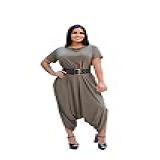Macacão Saruel Max Malha Com Bolsos Viscolycra Longo Soltinho Com Manga Feminino 38 Ao 50 Cor