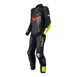 Macacao Texx Pista 1 Peça Preto Amarelo Vermelho C Brinde