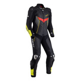 Macacao Texx Pista 1 Peça Preto Amarelo Vermelho