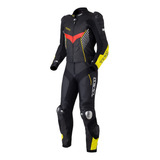 Macacão Texx Pista 2 Peças Preto Amarelo Vermelho