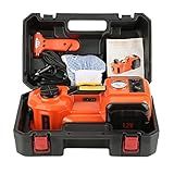 Macaco De Elevação De Carro Macaco Hidráulico Elétrico 12V 5T Macaco Hidráulico De 3 Funções Chave De Impacto De 5000kg E Compressor De Ar Faixa De Elevação De 11000lb 13 5 36cm