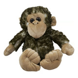 Macaco De Pelúcia Preto Gorila Safari Sentado 38 Cm
