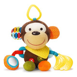 Macaco Infantil De Pelúcia Com Chocalho Mordedor E Buzina
