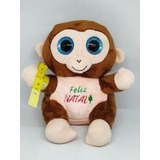 Macaco Safari Bordado Coleção Feliz Natal Olhos De Glitter