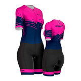 Macaquinho Ciclismo Feminino Ert Pro Forro Gel Rubelita