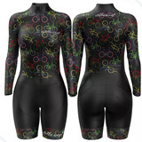 Macaquinho Ciclismo Feminino Macacao Ciclista Roupa Bike Uv 